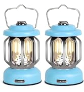 SEAMAGIC Rechargeable LED Camping Lanterns, 2000mAh Vintage Camping Lights Battery Operated Recha...