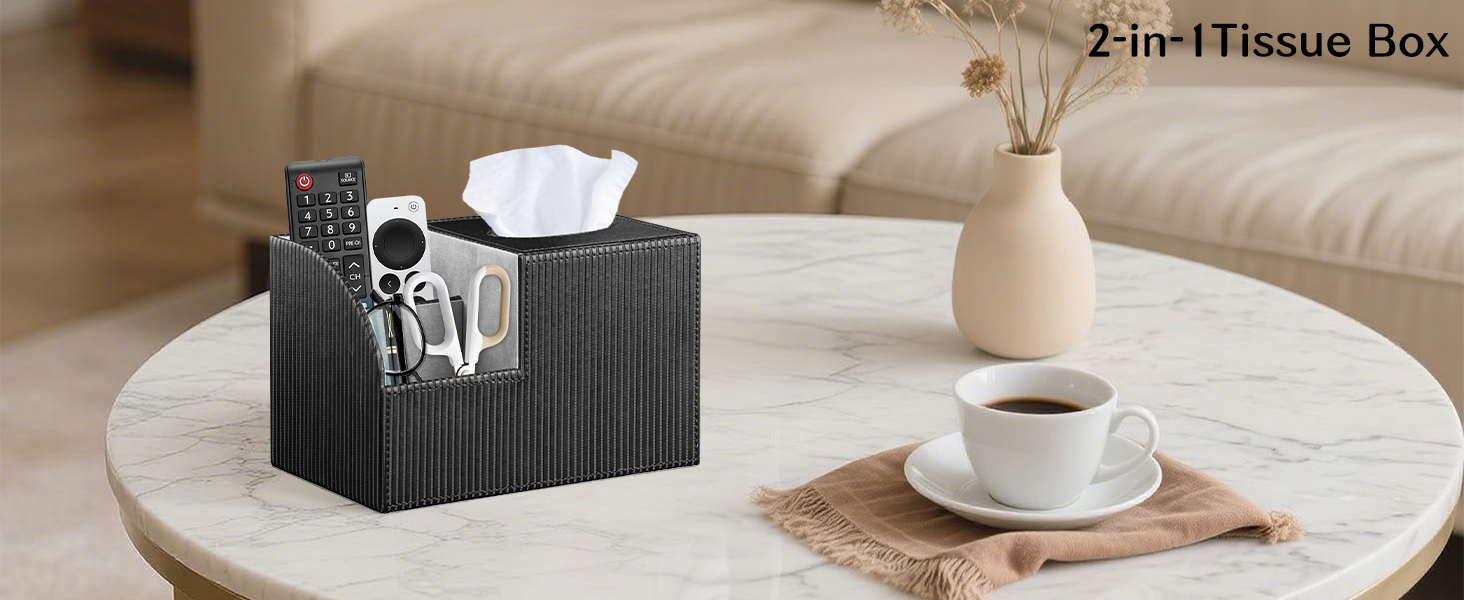 Square Tissue Box Cover with Storage