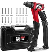 NEU MASTER Rivet Gun with 200Pcs Rivets, Manual Rivet Gun Kit with 4 Tool-Free Interchangeable Ri...