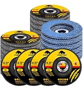 Flap Discs 4 1/2 for Angle Grinder, 40 Pcs Flap Discs 40 Grit, 4.5" x 7/8" High Density Zirconia ...