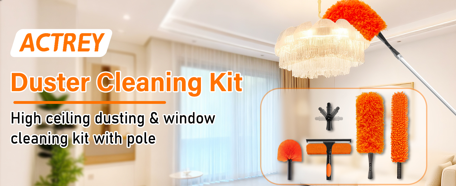26FT High Reach Duster Cleaning Kit with Extension Pole