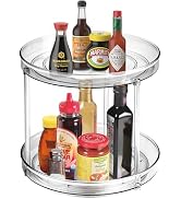 Amolliar 2 Tier 9 Inch Lazy Susan Turntable Organizer for Cabinet,Spice Rack Food Storage Contain...