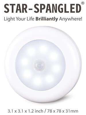 LED Motion Sensor Lights, Stick on Lights, Puck Lights, Closet Lights,Night Lights, STAR-SPANGLED