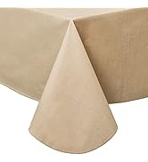 LIBERECOO Vinyl Tablecloth with Flannel Backing Waterproof Oil-Proof Plastic Table Cloth Wipeable...