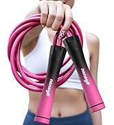 nonogo 1LB Weighted Jump Rope for Women – Adjustable 10mm Heavy PVC Skipping Rope for Fitness, Id...