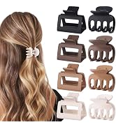 USDNICE Medium Hair Clips Combination 2 Styles Small Claw Clips for Thin Hair 8 Pcs Matte Non-sli...