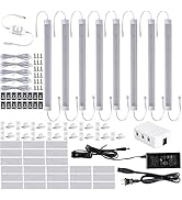 LABOREDUCER Under Cabinet Lighting Wired Plug in or Hardwired Warm White 2700K,8 Pack 11inch Link...