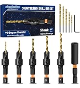 Countersink Drill Bit Set, 12 PCS Counter Sink Drill Bits for Wood, #4, #6, #8, #10, #12, Magneti...