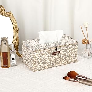 Woven Rectangle Tissue Box for Dresser