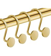 CHICTIE Gold Shower Curtain Hooks, Rustproof Shower Curtain Rings for Bathroom, Metal Shower Hook...