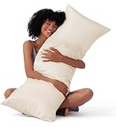 Bedsure Satin Body Pillow Cover with Zipper, Similar to Silk Body Pillow Pillowcase, Soft & Breat...