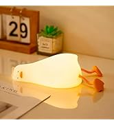 YR YRHH-PET Existential Crisis Duck Lamp, Squishy Kid Cute Lying Flat Duck Night Light, Rechargea...