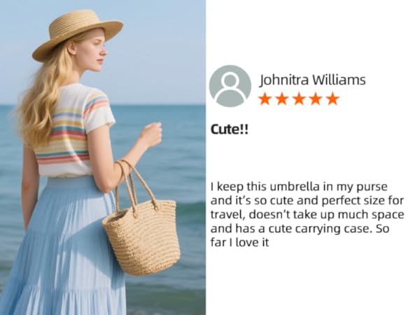 Mini Travel Sun Umbrella for Purse With Case