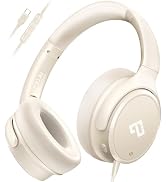 INFURTURE USB C Headphones Wired Active Noise Cancelling Over Ear-White | Portable/Comfortable/Bu...