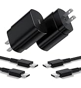 Type C Charger, 2Pack 25W PD USBC Wall Charger Super Fast Charging Block & 6ft Android Phone Cabl...