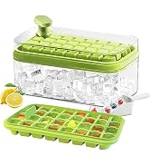 Ice Cube Tray with Lid and Bin,64 pcs Ice Cubes Molds for Freezer,Easy Release Ice maker Trays Wi...