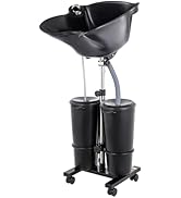 Portable Shampoo Bowl with Electric Pump, Salon Shampoo Sink Height Adjustable Salon Sink with 2 ...