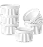 MALACASA Ramekins 10 oz Oven Safe, Porcelain Creme Brulee Ramekins Pudding Custard Cups Large Cer...