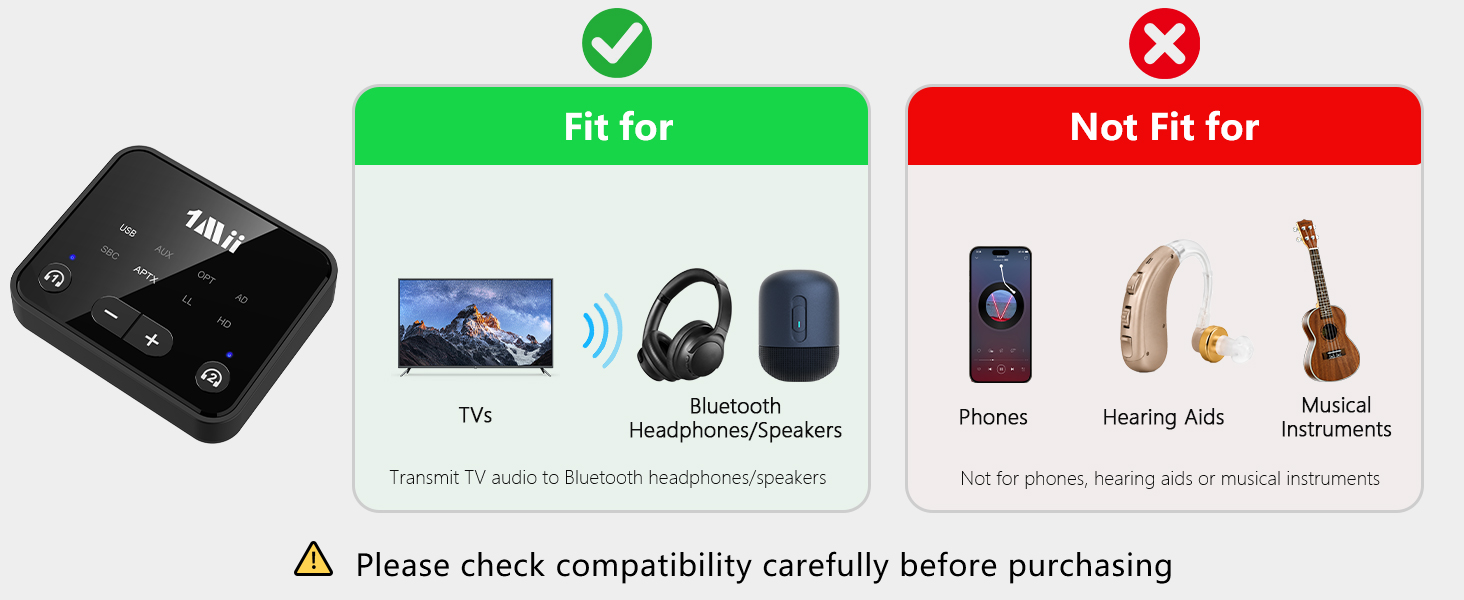 1Mii B06T6 only Bluetooth pair with Bluetooth headphones and speakers