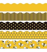Whaline 69Ft Bee Bulletin Board Borders Black Yellow Cartoon Bees Honeycomb Bulletin Board Sticke...