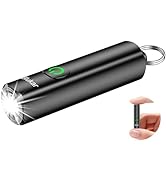 Blukar Rechargeable EDC Flashlight, 360L Mini Keychain Flash Light with 3 Lighting Modes, Memory ...