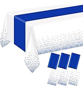 ZHOMA 6 Pack Rectangle Plastic Dot Tablecloth Set, 54 X 108 Inch Plastic Table Cover, 12 x 108 In...