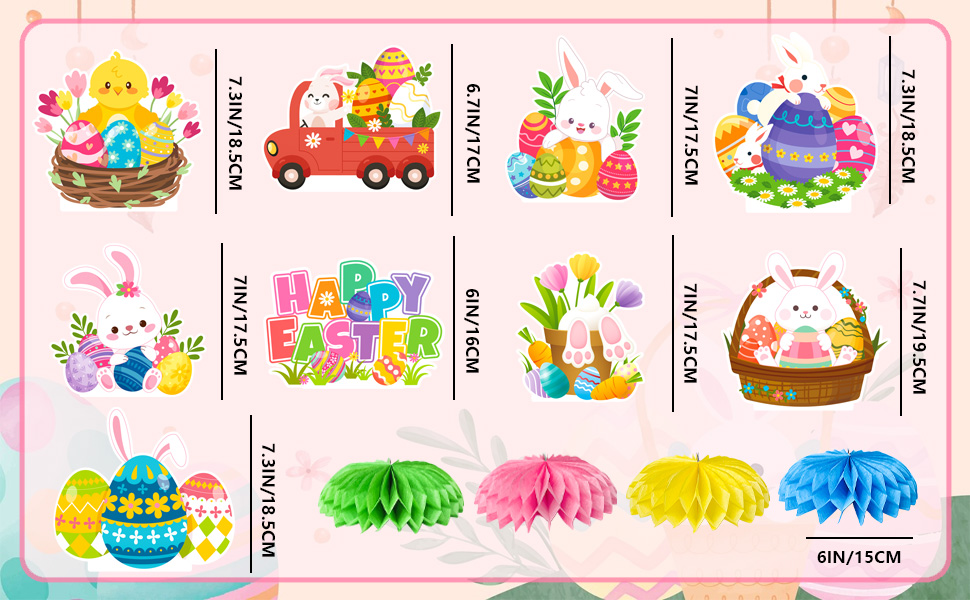 easter honeycomb party decor
