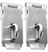 Alise 2pcs Door Hasp Latch Lock,3 Inch SUS 304 Stainless Steel Safety Packlock Clasp Hasp Lock La...