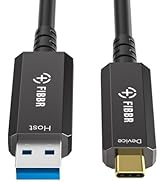 FIBBR Fiber Optic USB 3.2 Cable 10Gbps Ultra Speed USB A to USB C Cable, Ideal for Webcams, VR/AR...