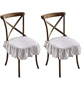 patdrea Chair Seat Covers for Dining Room, Linen Chair Seat Slipcovers Set of 2, Washable Dining ...