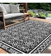 Outdoor Patio Plastic Straw Rug - 5'x8' Outdoor Camping Rug Waterproof Reversible, Area Carpet Pa...