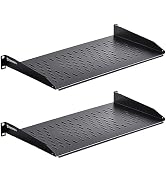 RackPath 1U Cantilever Universal Rack Shelf - 10in Deep – Rackmount Shelf for 19’’ AV/Network Equ...