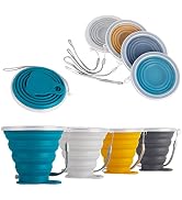 IYYI Silicone Collapsible Travel Cup, 9.22oz Folding Camping Cup with Lid, Expandable Drinking Cu...