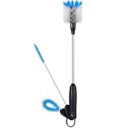 MOSOLAN 3-in-1 Stainless Steel Water Bottle Brush Set, Long Handle Flat Head Brush for Narrow Nec...