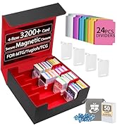 3200+ Trading Card Storage Box with Dividers, Sleeves, Dice Bag & Magnetic Closure, PU Leather De...