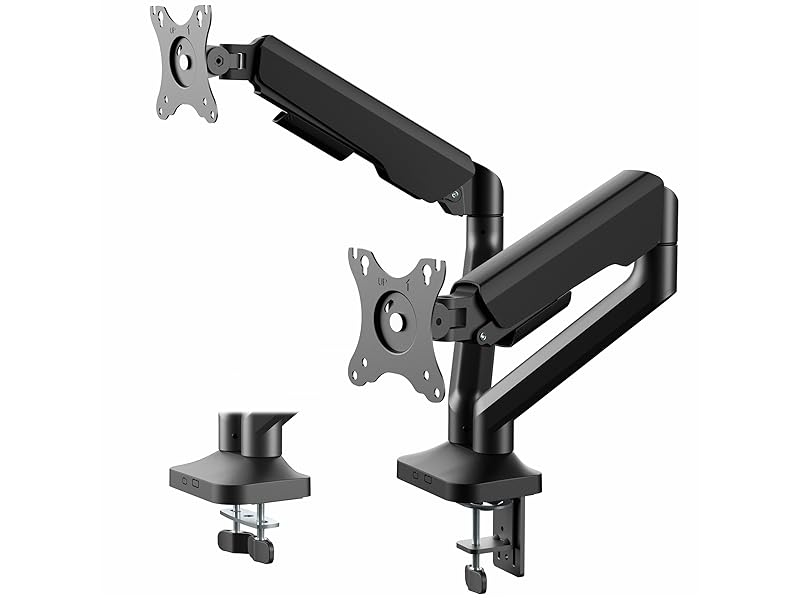 Pneumatic Arm Dual Ultrawide Monitor Desk Mount