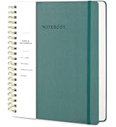 Oneirom Spiral Notebook - 8.5 x 10.98 Inch Large Hard Cover Notebook with Elastic Band & Pocket, ...