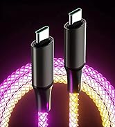 2 Packs Light Up USB C to Type C LED RGB USB C Charging Cable