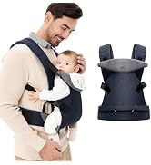 IULONEE 4-in-1 Carrier Adjustable Baby Sling Newborn to Toddler Ergonomic Hipseat Baby Backpack C...