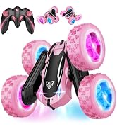 Remote Control Car, 2.4GHz RC Stunt Car, Double Sided Rotating RC Cars | LED Headlight & LED Whee...