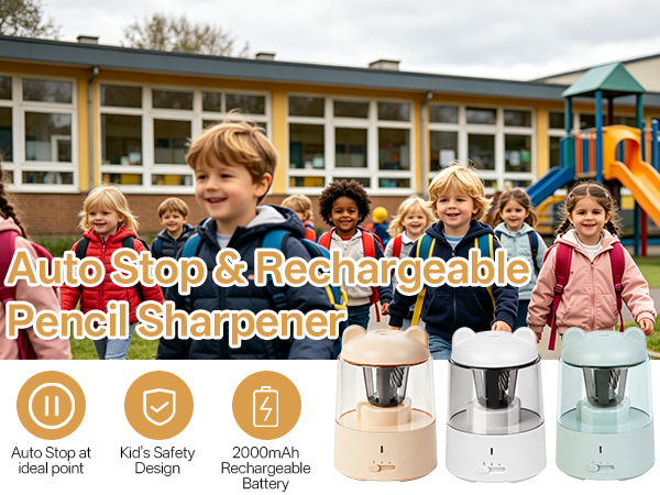 Auto Stop & Rechargeable Pencil Sharpener