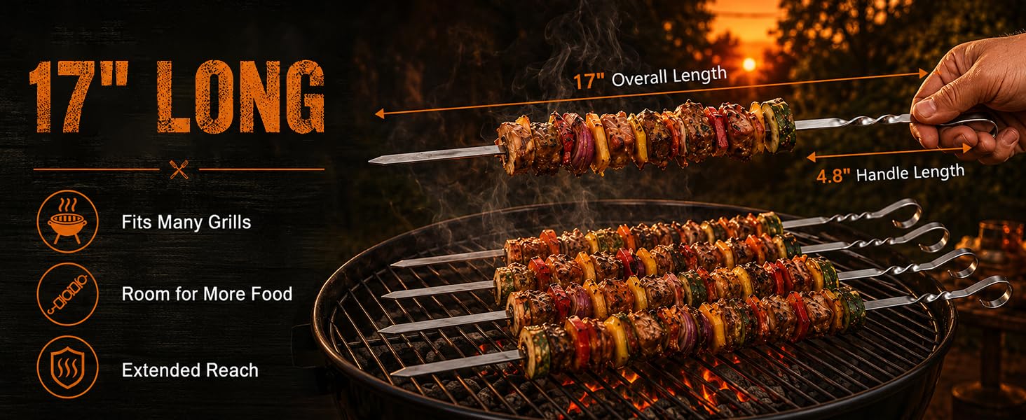 Kabobs Stainless Steel Flat