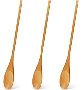 MORGLES 3Pcs Wooden Spoons for Cooking, 12 Inches Long Handle Mixing Spoons, Natural Wood Kitchen...