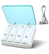 ActZone 4-in-1 Charging Station 4 Port Charger Dock Box with 4 Rechargeable 2800 mAh Battery + US...