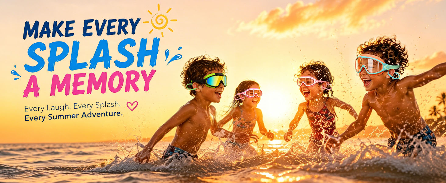 180° Wide View Swim Goggles Water Goggles for Kids kids swimming goggles