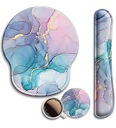 Mouse Pad and Keyboard Wrist Rest Support, with Non-Slip PU Base,Gel Mouse Pad with Coaster,Pain ...