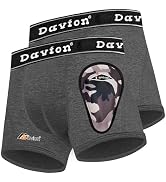 Davion 2-Pack Boys Underwear with 1 Soft Protective Athletic Cup Youth Briefs for Football, Baseb...