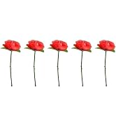 ydzqdxzz 5-Pack Collapsible Rose Magic Tricks - Instant Flower Appearance Illusion for Close-Up M...