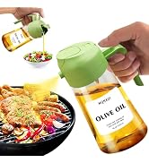 2 in 1 Glass Oil Sprayer & Dispenser,16oz/470ml Olive Cooking, Air Fryer, and Salad, for Kitchen ...