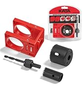 KATA Door Lock Installation Kit for Wood Doors, 1-3/8” to 1-3/4” Hole Saw with Adjustable Guide T...